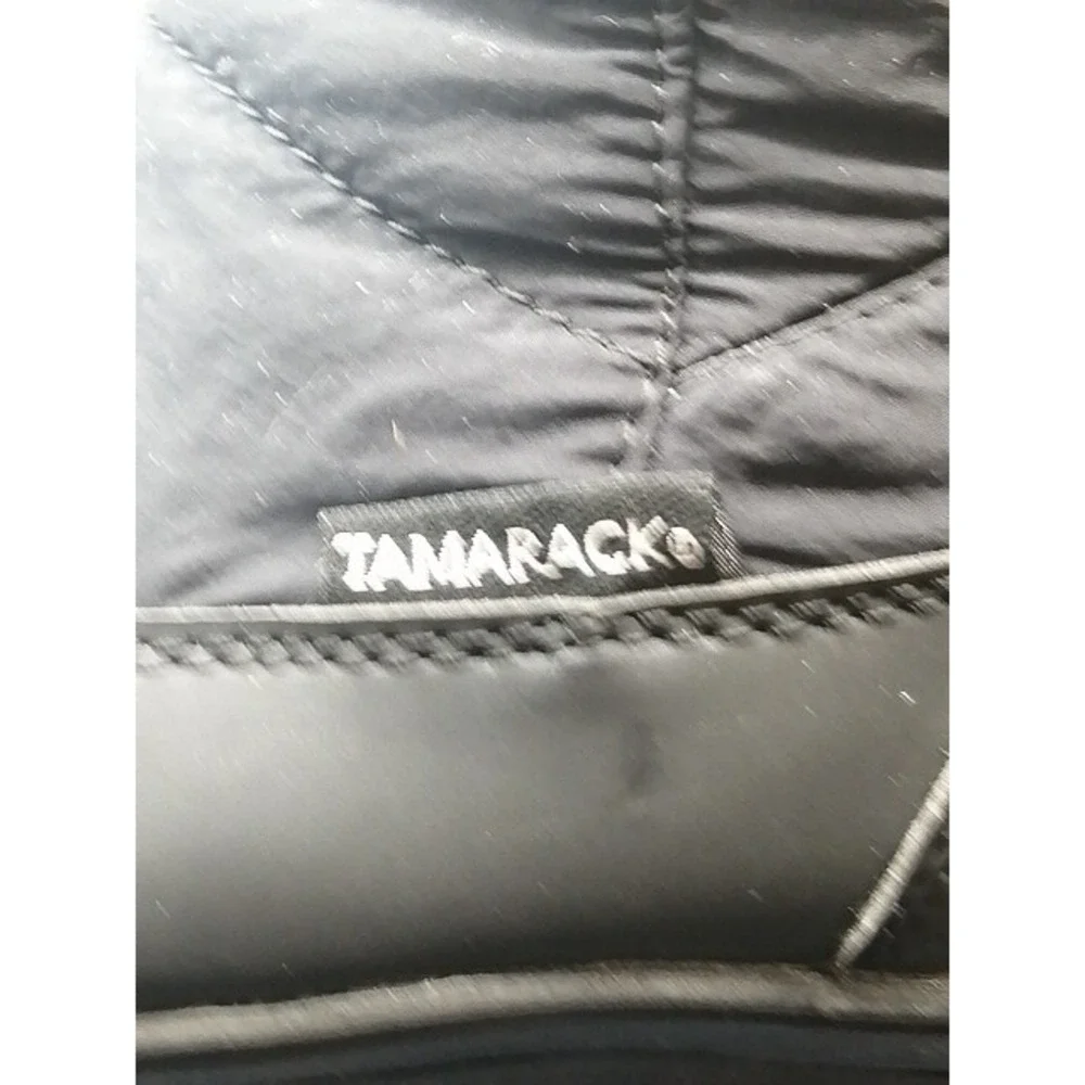 Tamarack Womens Snow Boots Black Nylon Ankle Faux Fur Lined Side Zip Buckles 8